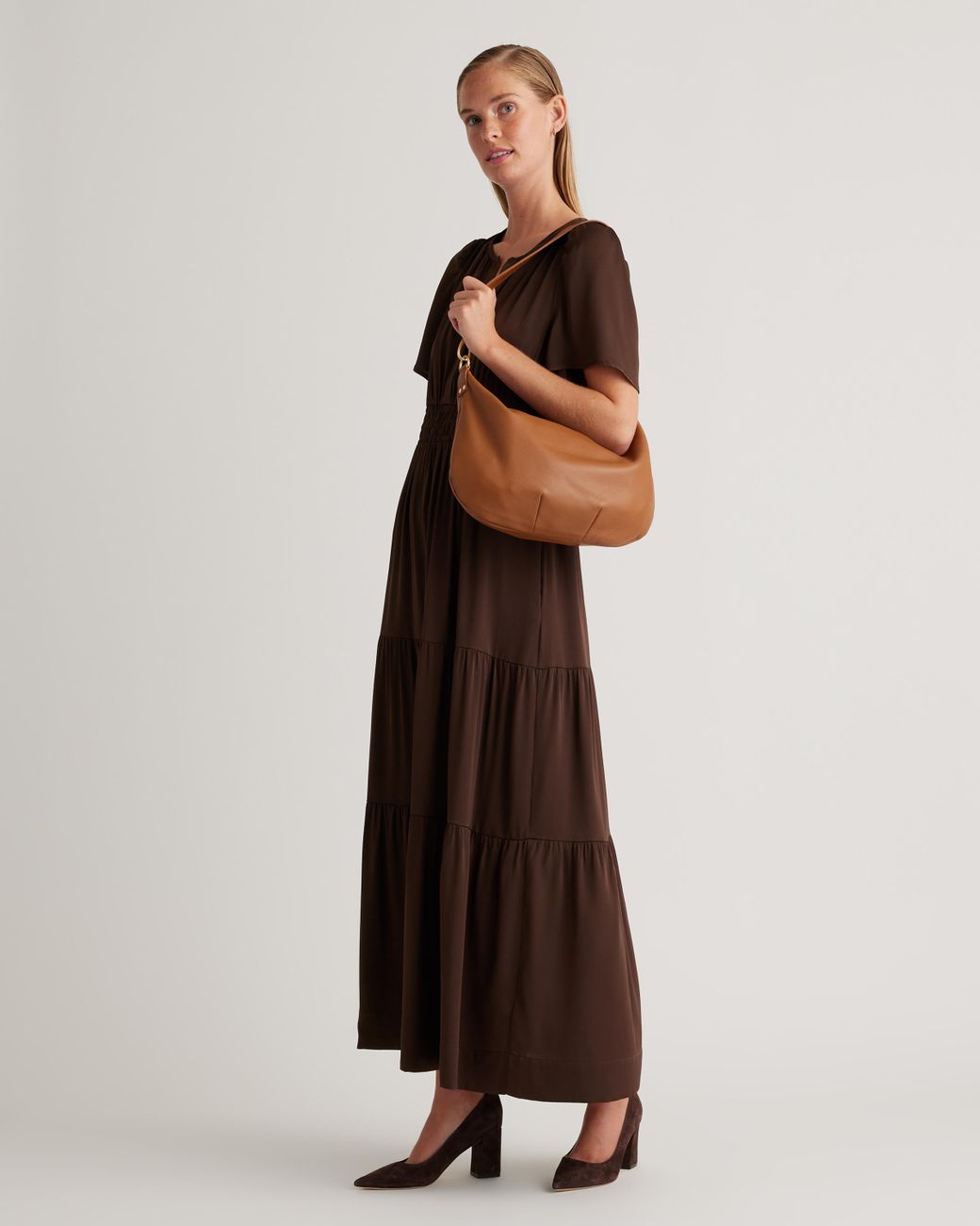 Quince Women's Convertible Crescent Shoulder Bag