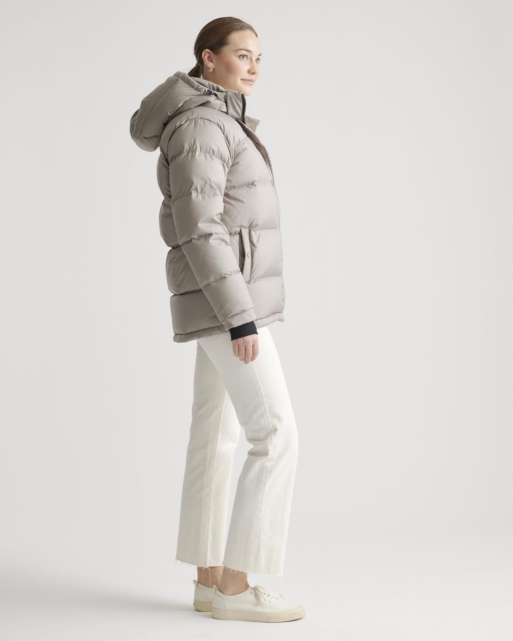 Quince Brown Responsible Down Puffer Jacket, Recycled Polyester