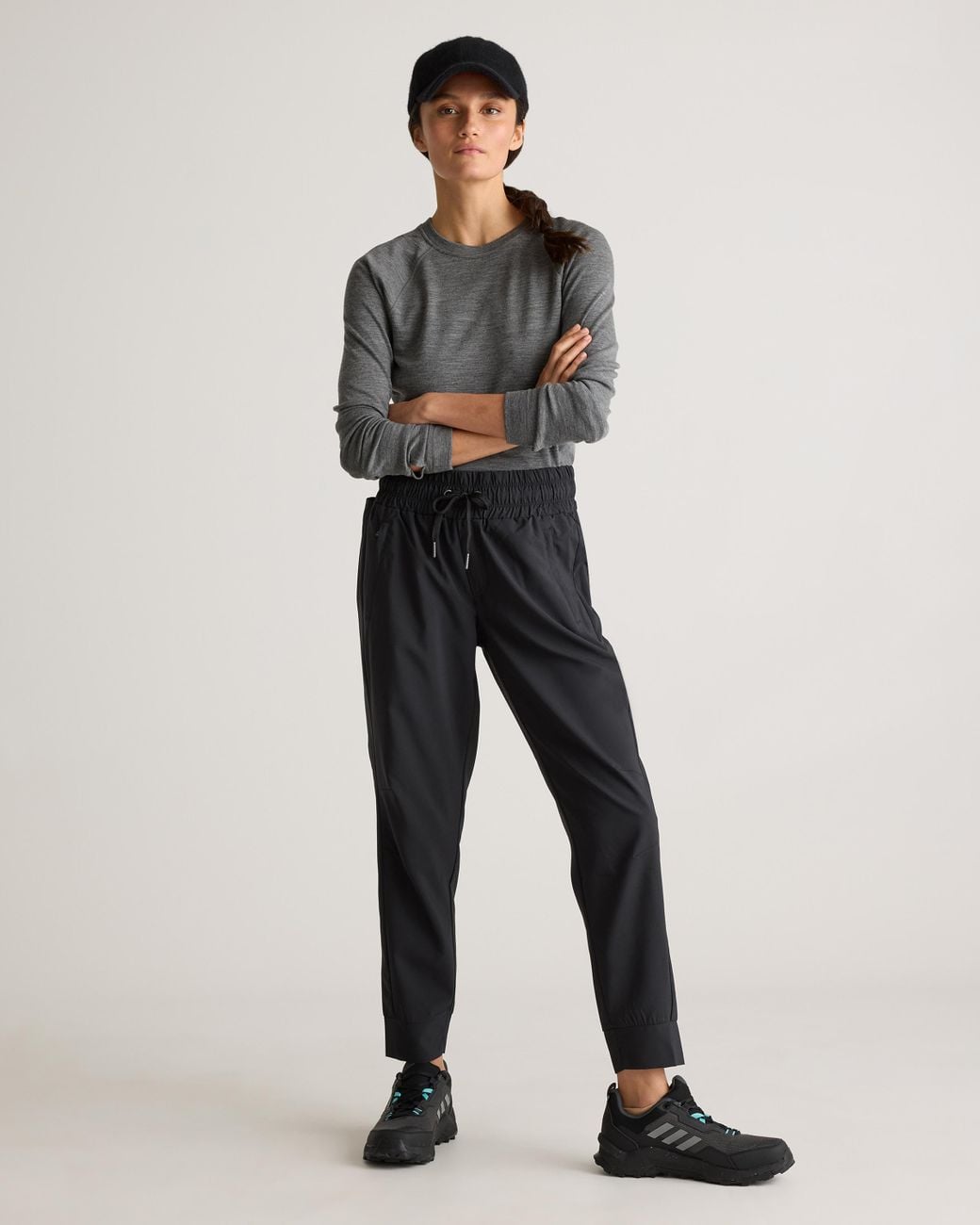 Quince Blue Micro Ripstop Mid-Rise Hike Joggers, Polyester