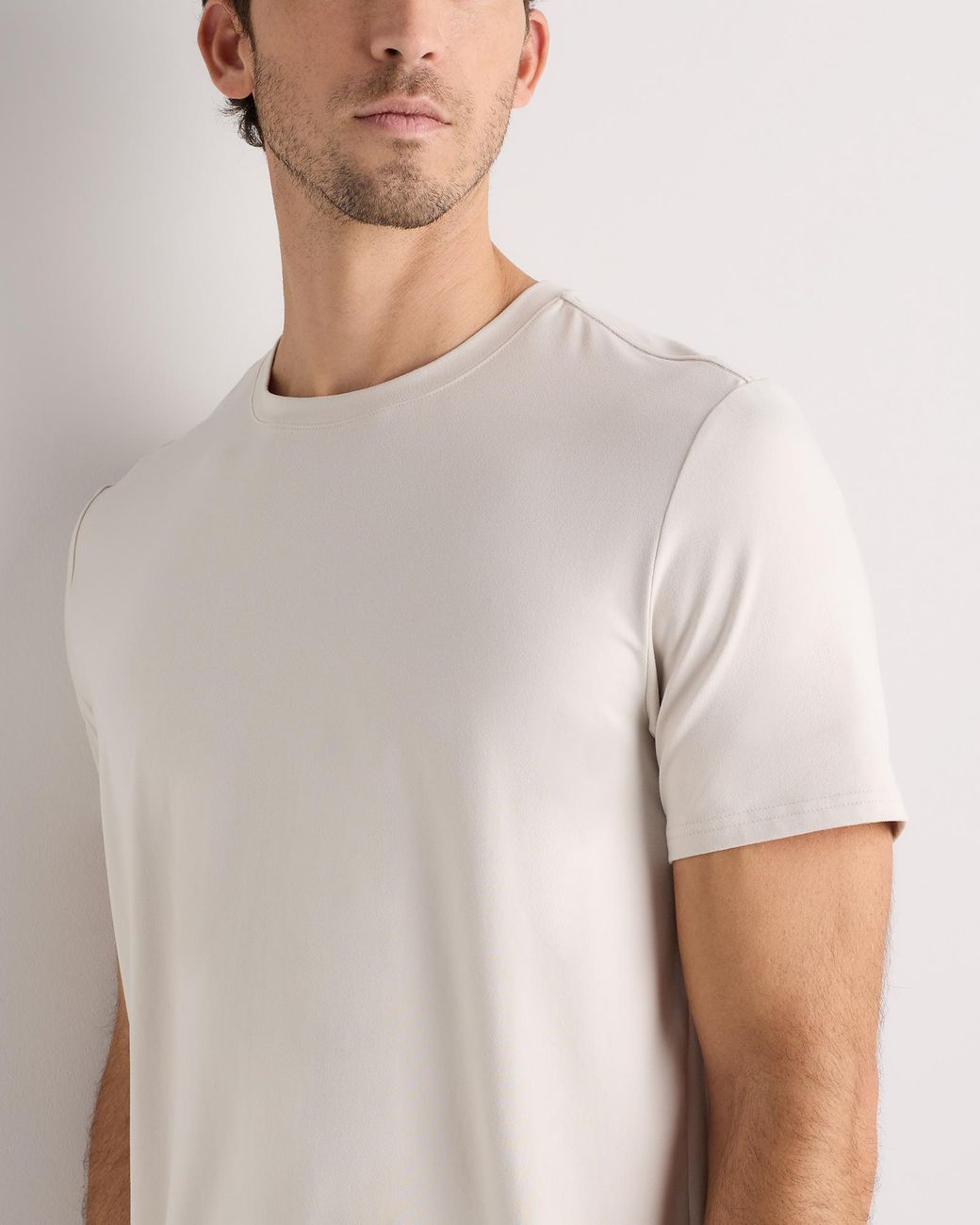 Quince White Flowknit Breeze Performance Tee, 100% Polyester for men