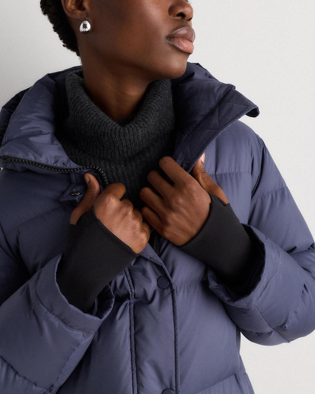 Quince Blue Responsible Down Long Puffer Jacket, Recycled Polyester