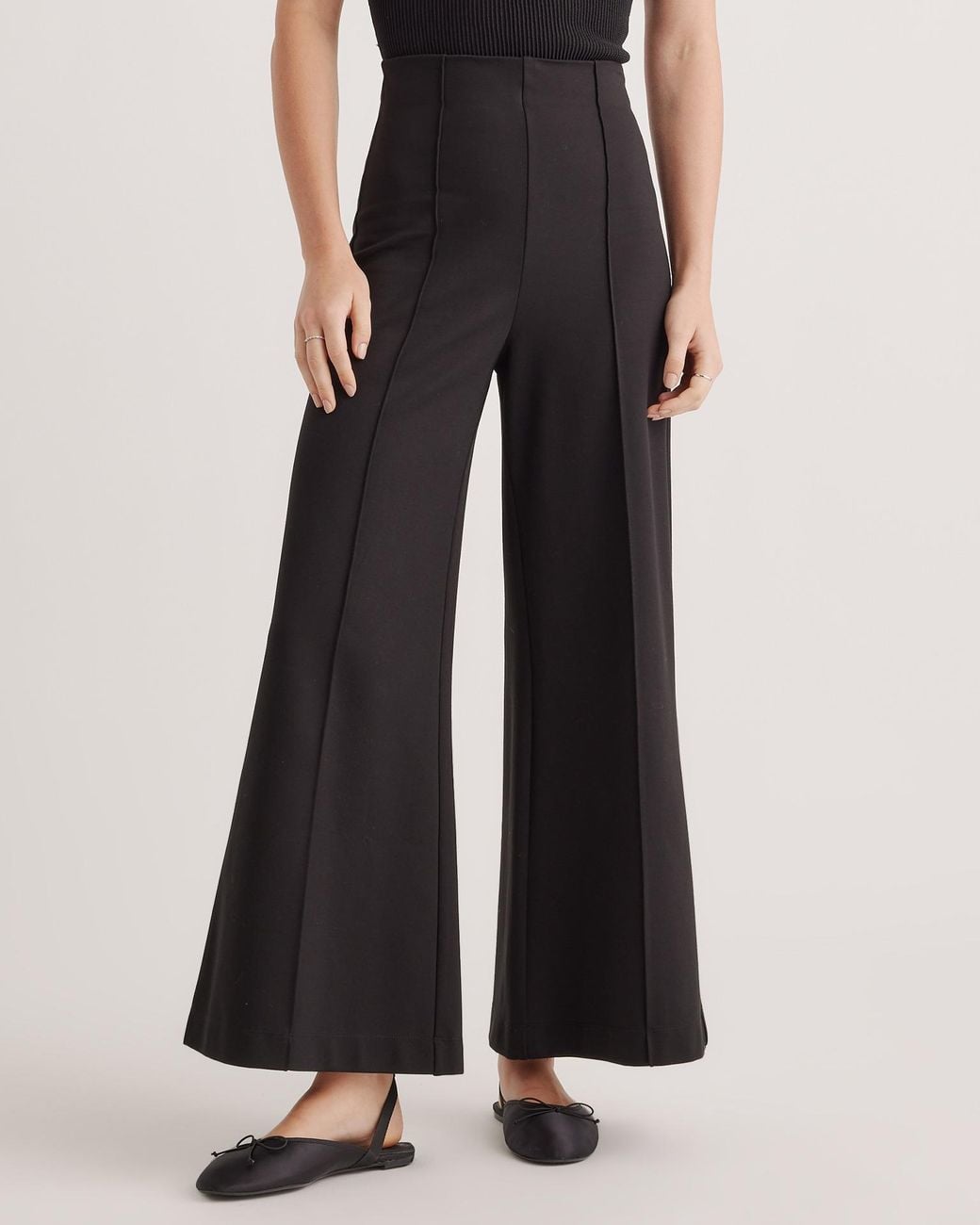 Quince Ultra Stretch Ponte Super Wide Leg Ankle Pants Rayon In Black quince-ultra-stretch-ponte-super-wide-leg-ankle-pants-rayon-in-black