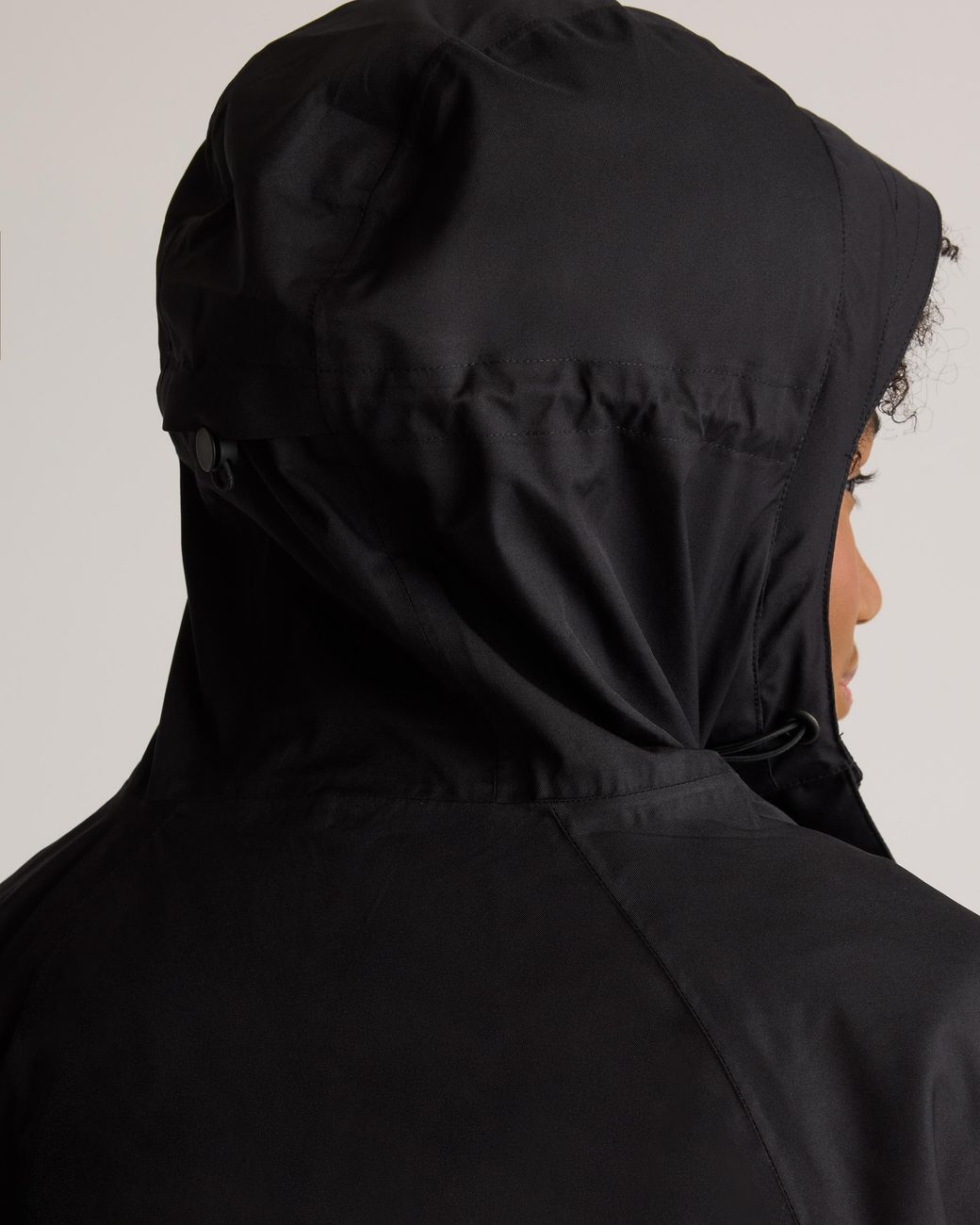 Quince Black Weather Proof Oversized Rain Jacket, Polyester/Recycled Polyester Blend