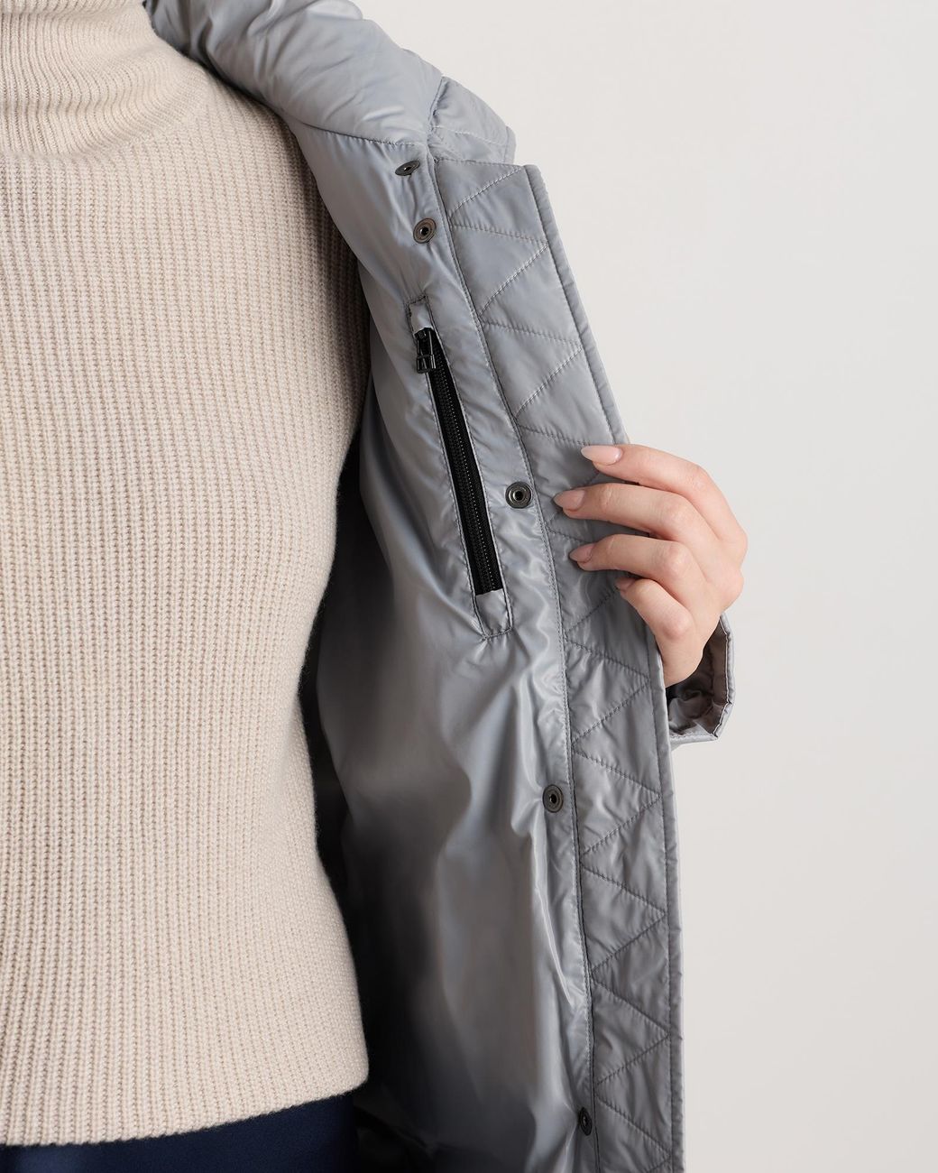Quince Gray Responsible Down Long Puffer Jacket, Recycled Polyester