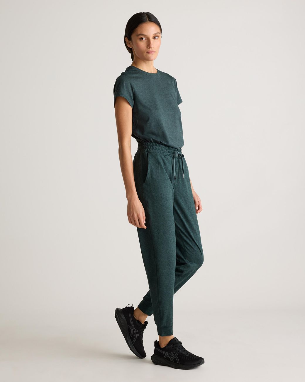 Quince Multicolor Flowknit Mid-Rise Joggers, Recycled Poly With Stretch