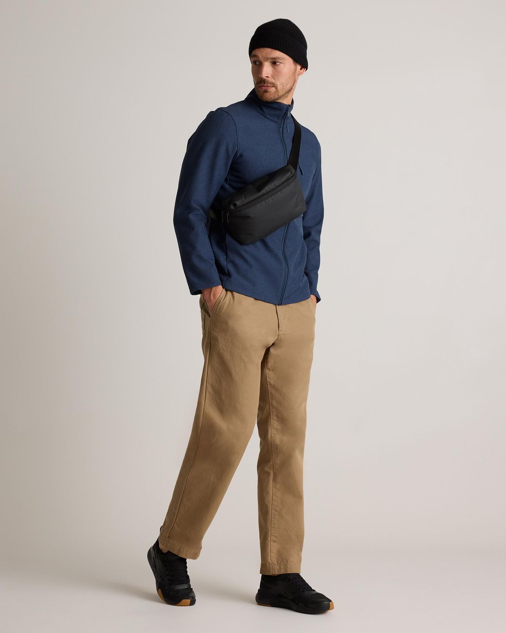 Quince Blue Softshell Fleece-Lined Full-Zip Jacket, Recycled Polyester for men