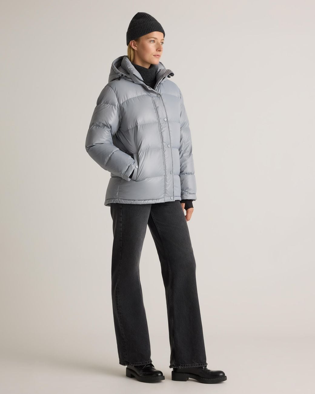 Quince Gray Responsible Down Puffer Jacket, Recycled Polyester