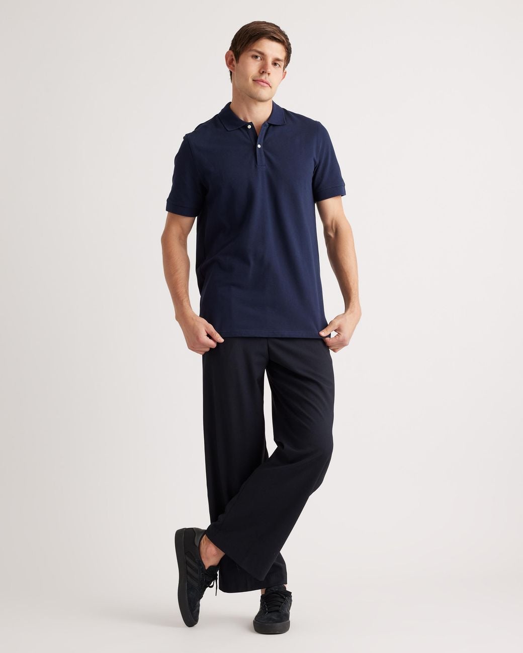 Quince Blue Pique Polo, Organic Cotton for men