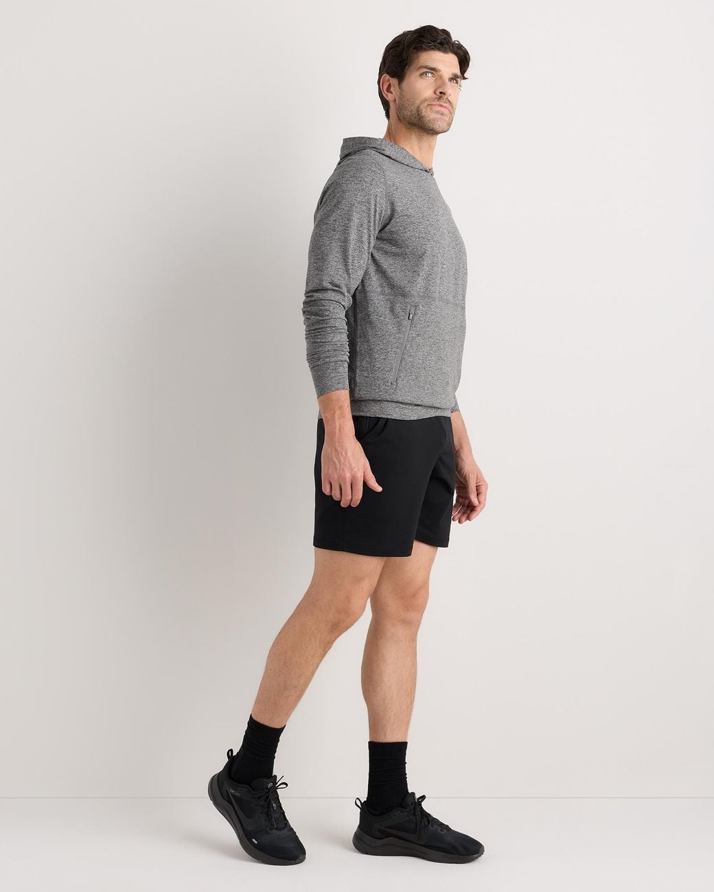 Quince Gray Flowknit Performance Hoodie, Recycled Polyester for men