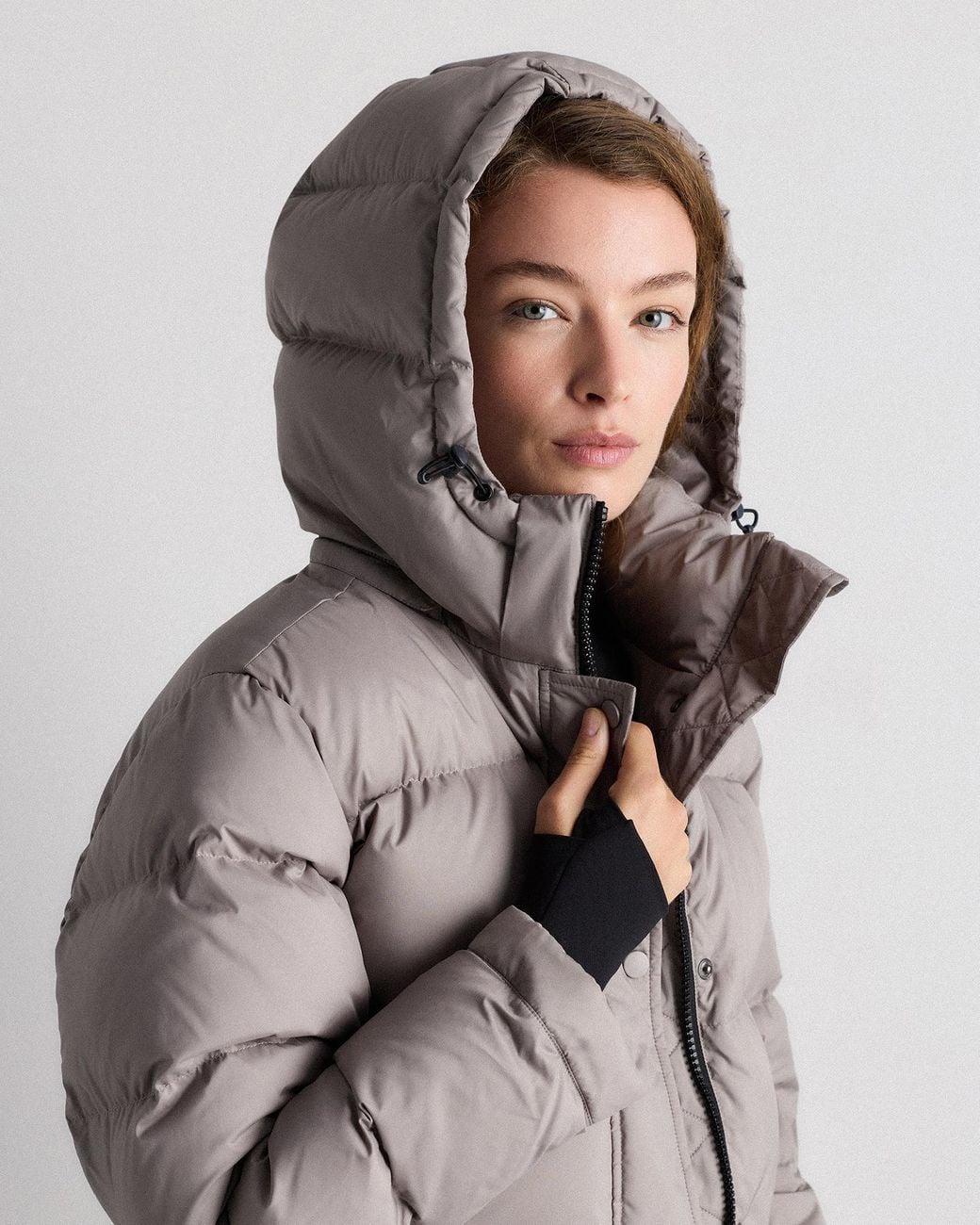 Quince Gray Responsible Down Cropped Puffer Jacket, Recycled Polyester