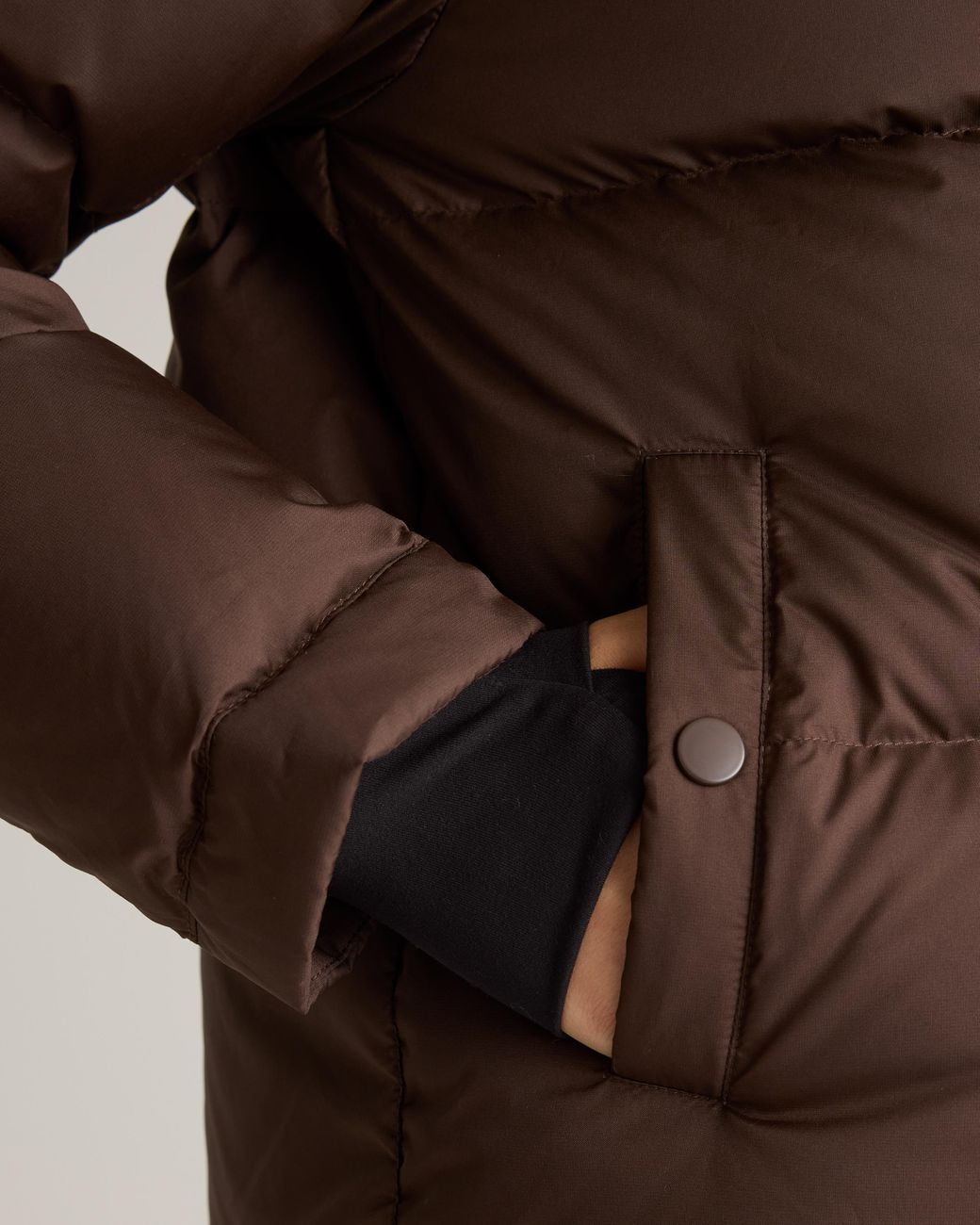 Quince Brown Responsible Down Cropped Puffer Jacket, Recycled Polyester