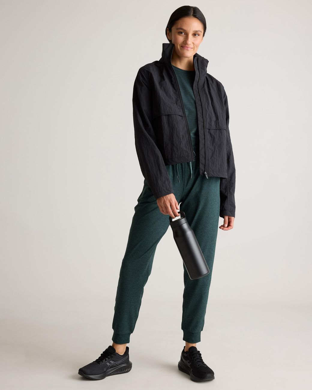 Quince Multicolor Flowknit Mid-Rise Joggers, Recycled Poly With Stretch