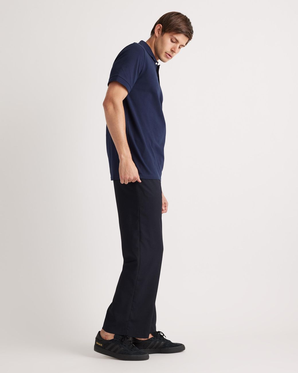 Quince Blue Pique Polo, Organic Cotton for men