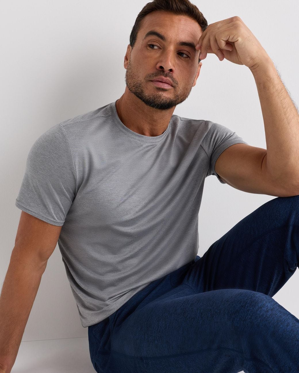 Quince Gray Flowknit Breeze Performance Tee, 100% Polyester for men