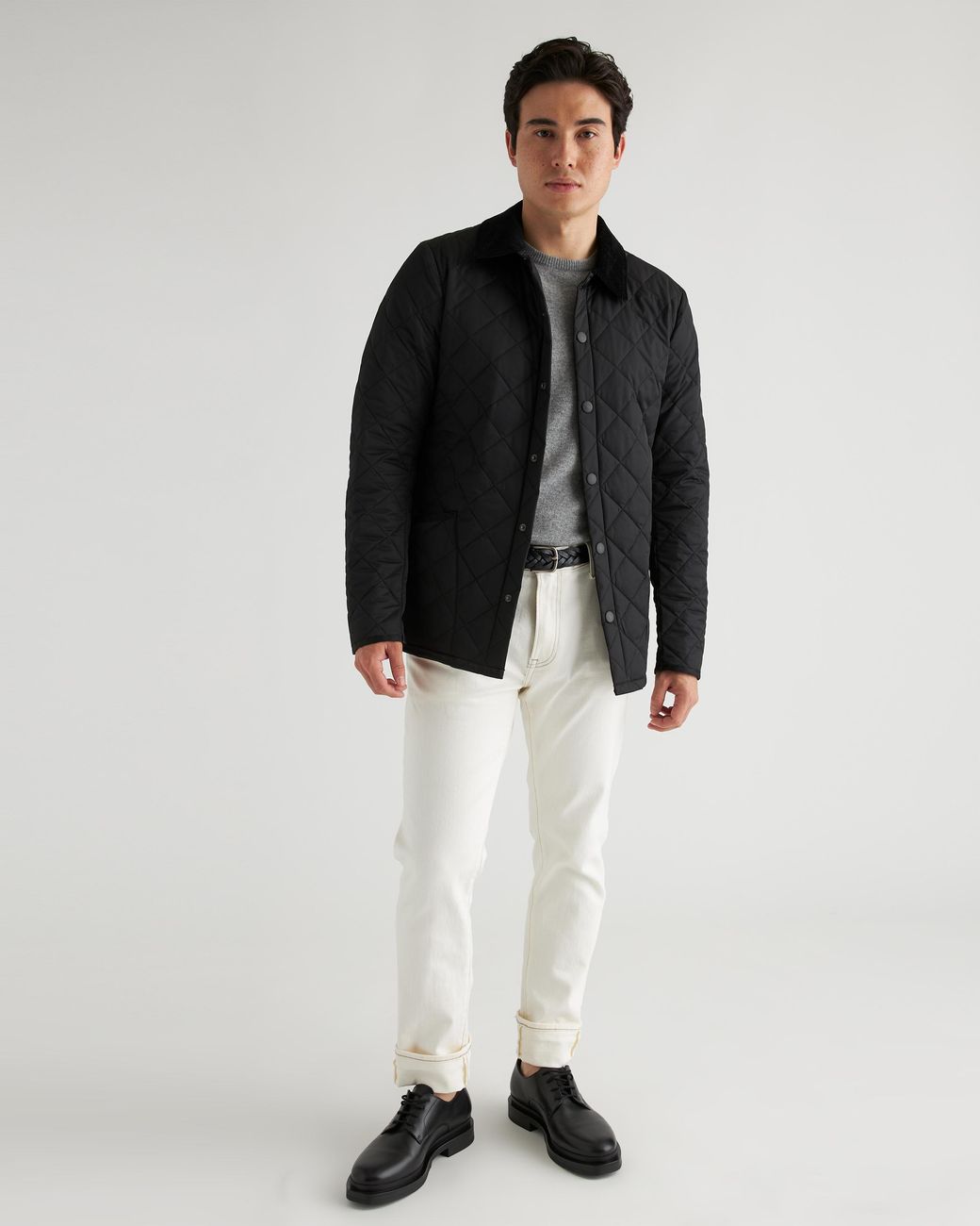 Quince Black Featherless Quilted Jacket, Nylon for men