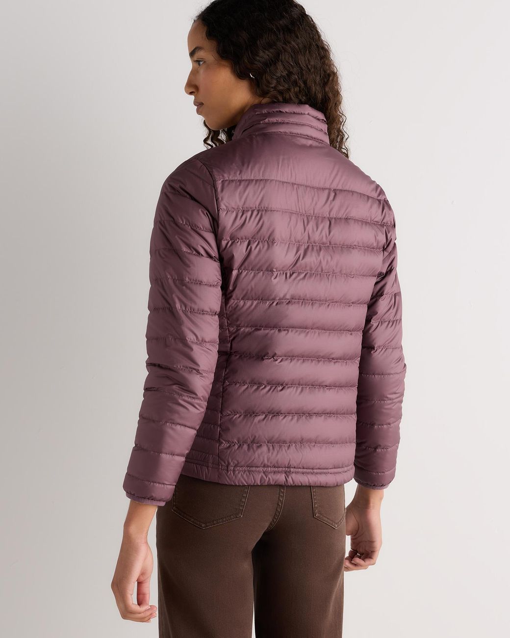 Quince Purple Lightweight Down Packable Puffer Jacket, Recycled Polyester