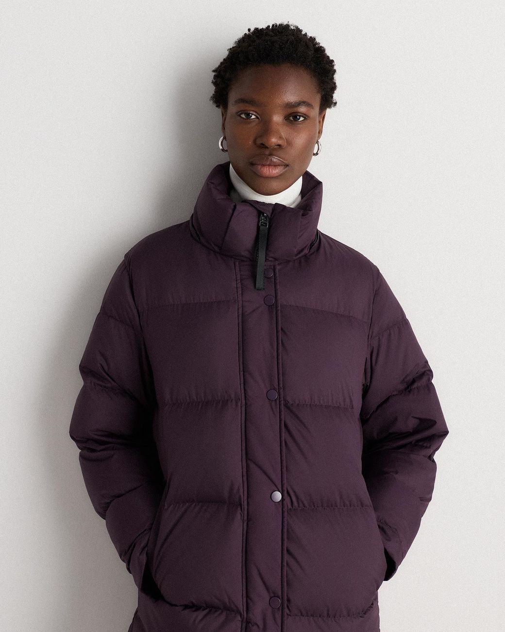 Quince Blue Responsible Down Long Puffer Jacket, Recycled Polyester
