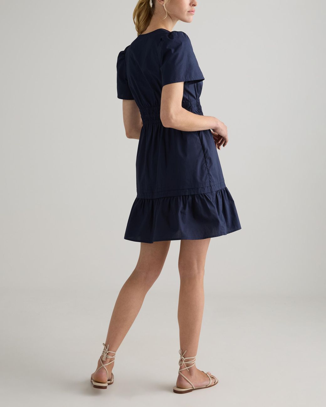 knee length dresses for ladies Juliet Dunn | Poplin Tiered Mini Dress Flamingo –