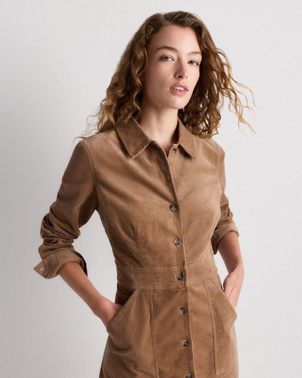 shirt dress corduroy Share Your Story Light Blue Dress, Medium - The Mint Julep Boutique Snap placket S Deep Forest Green Corduroy