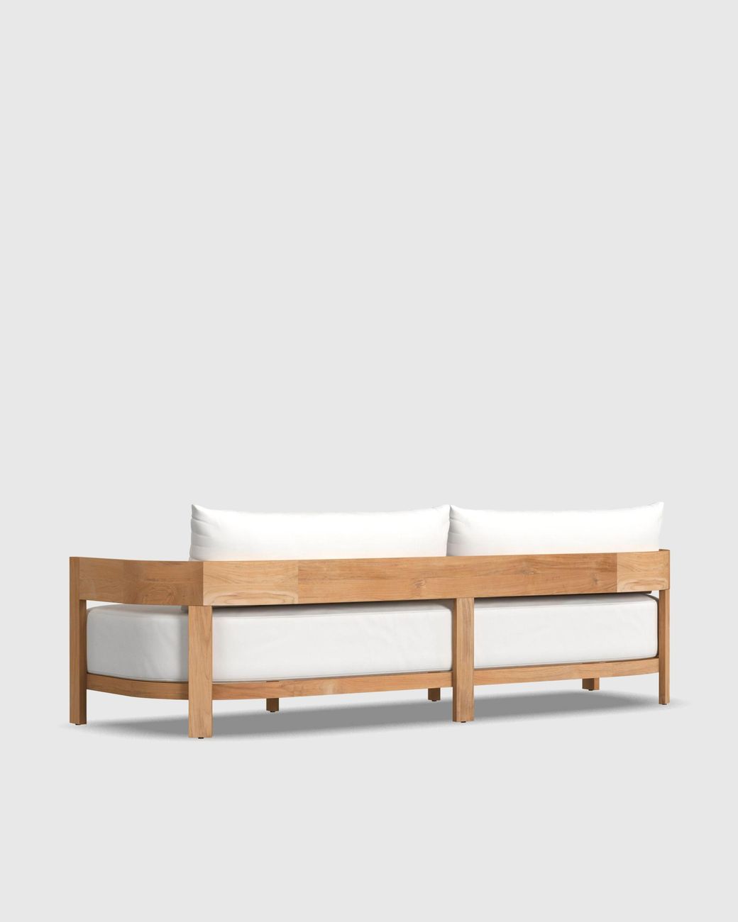 Quince Natural Curved Solid Teak Outdoor Sofa