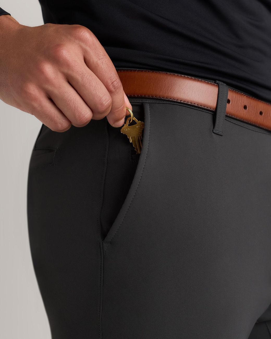 Quince Black Protech Golf Pants, 100% Polyester for men