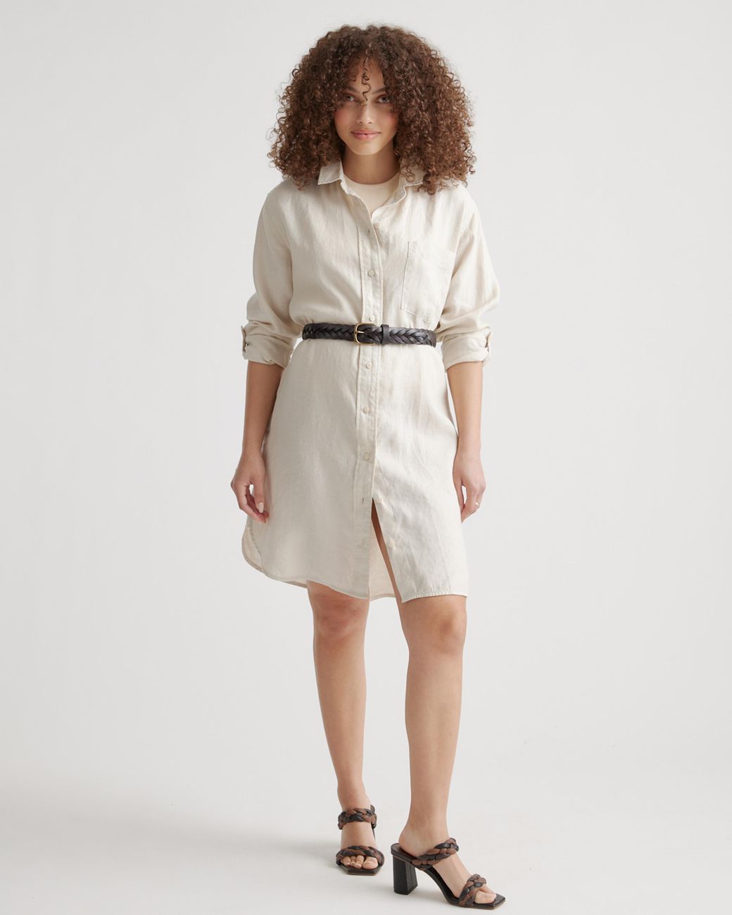 Quince 100% European Linen Shirt Dress, Organic Linen in Natural | Lyst