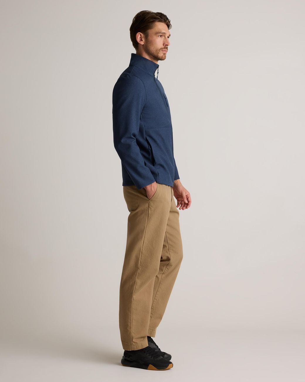Quince Blue Softshell Fleece-Lined Full-Zip Jacket, Recycled Polyester for men