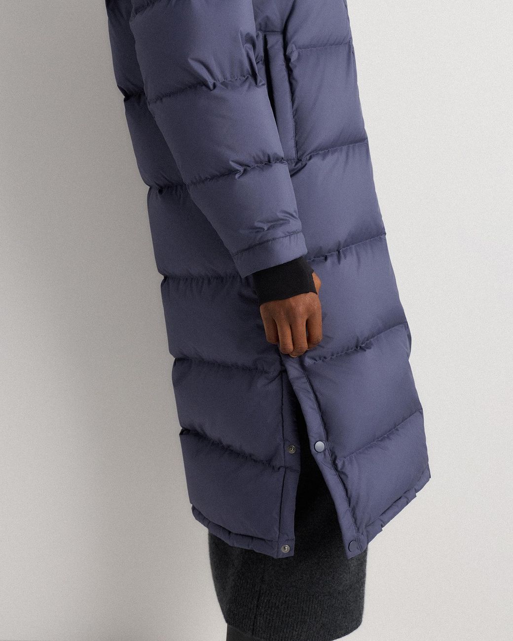 Quince Blue Responsible Down Long Puffer Jacket, Recycled Polyester