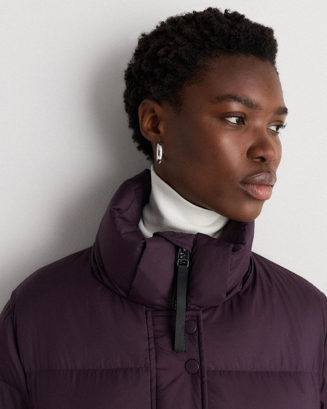 Quince Blue Responsible Down Long Puffer Jacket, Recycled Polyester