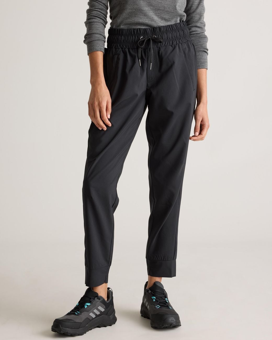Quince Blue Micro Ripstop Mid-Rise Hike Joggers, Polyester