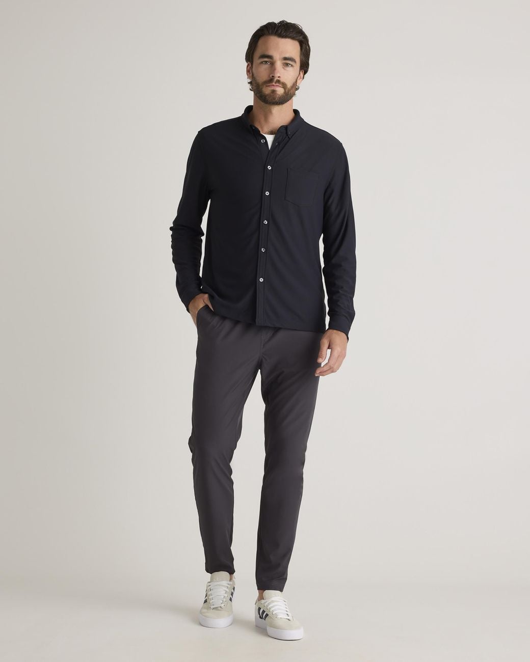 Quince Blue Propique Performance Button Down, Recycled Polyester for men