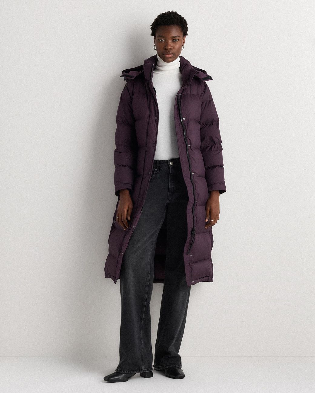 Quince Blue Responsible Down Long Puffer Jacket, Recycled Polyester