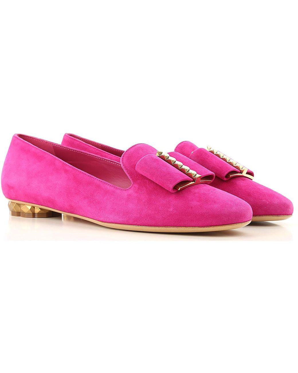 Ferragamo Leather Loafers For Women in Cerise Purple (Purple) - Save 2% ...