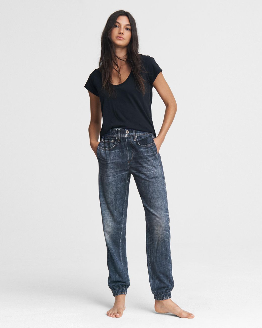 Rag & Bone Miramar Sweatpants - Indigo Wash Trompe L'oeil Cotton jogger in Blue - Save 33% - Lyst