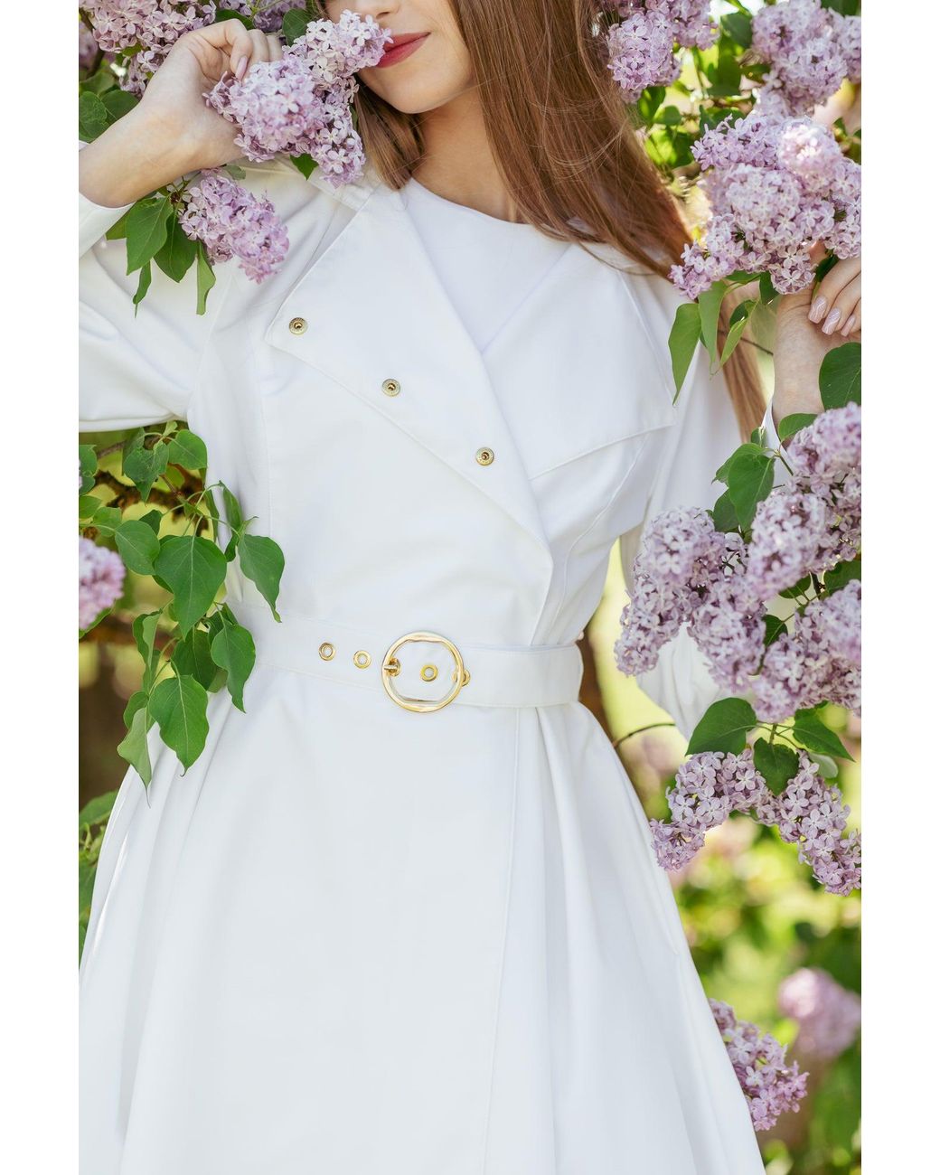 RainSisters White Double Breasted Trench Coat