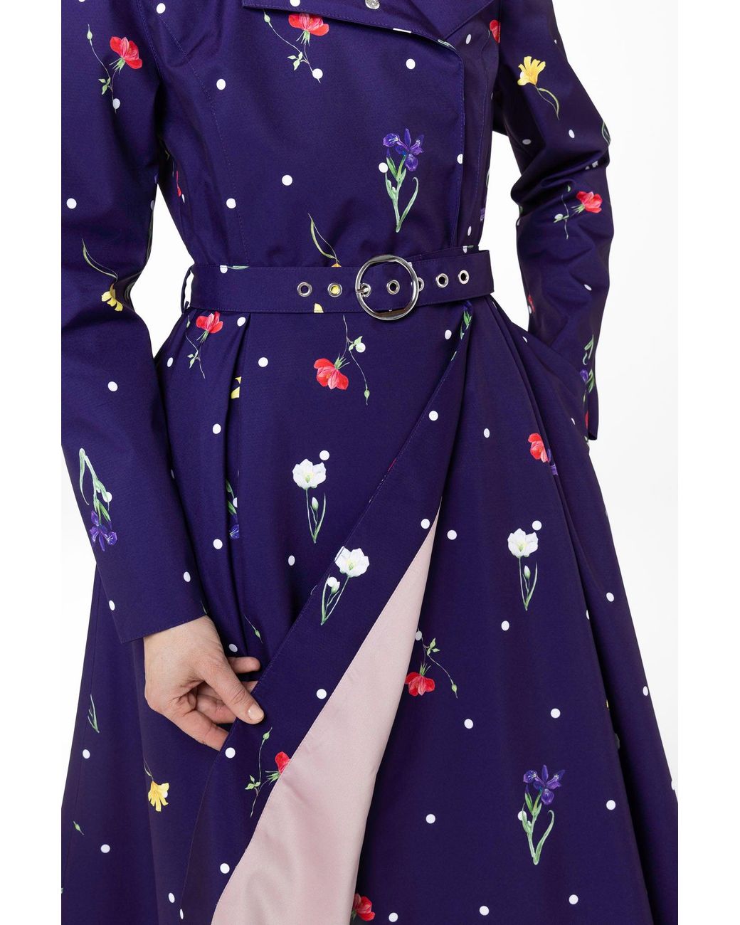 RainSisters Blue Double Breasted Trench Coat For Spring