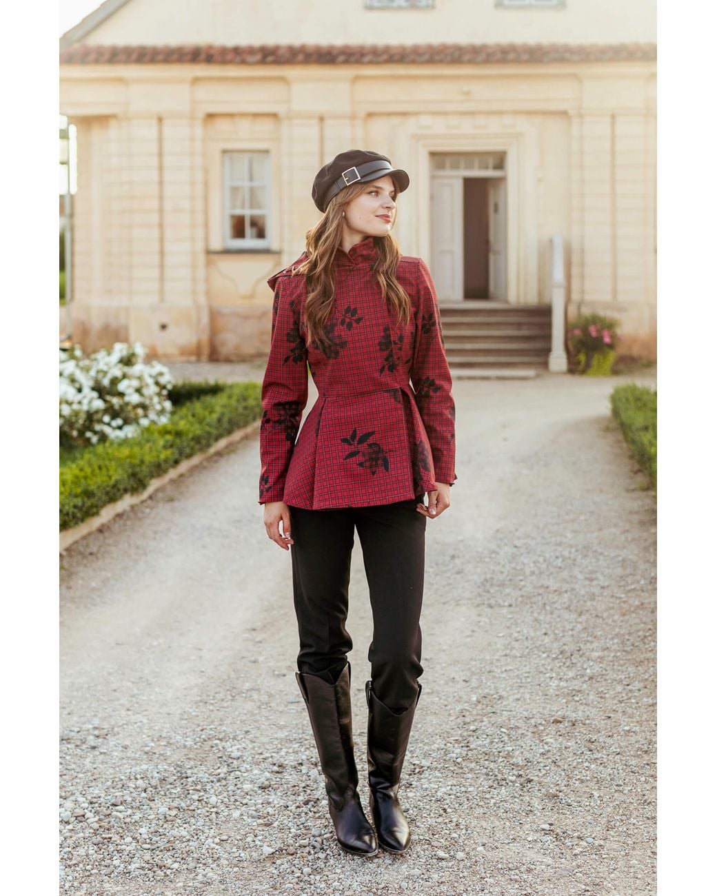 RainSisters Red Double Breasted Jacket With Detachable Hood
