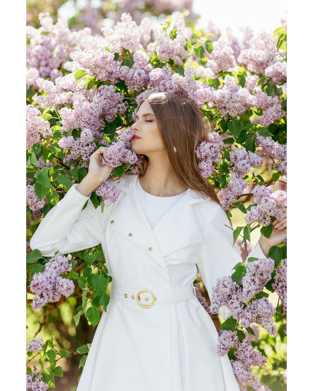 RainSisters White Double Breasted Trench Coat