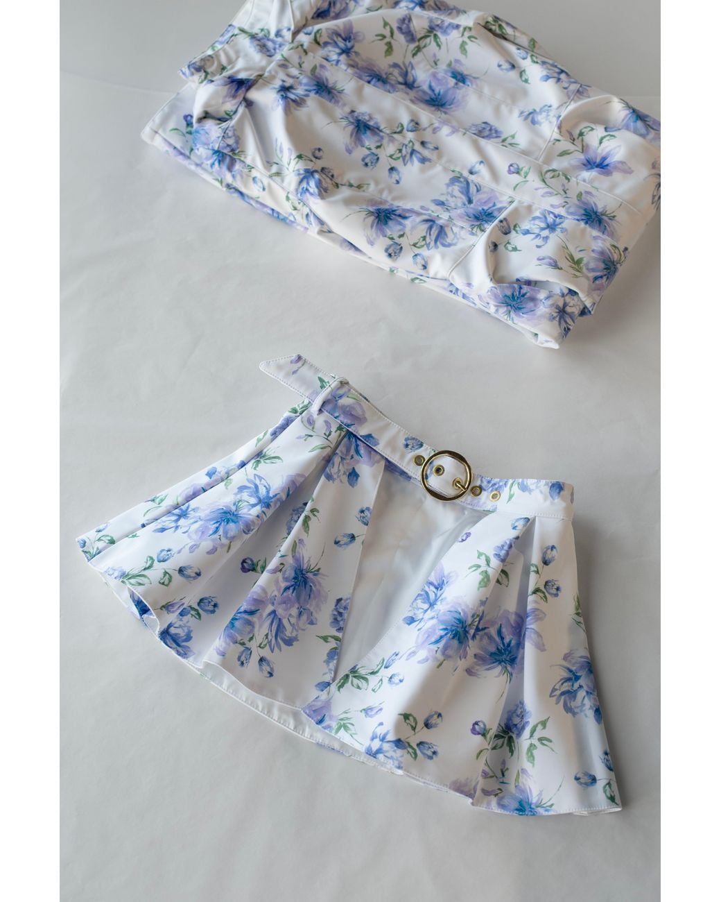 RainSisters Blue Buckle Belt With Peplum Detail
