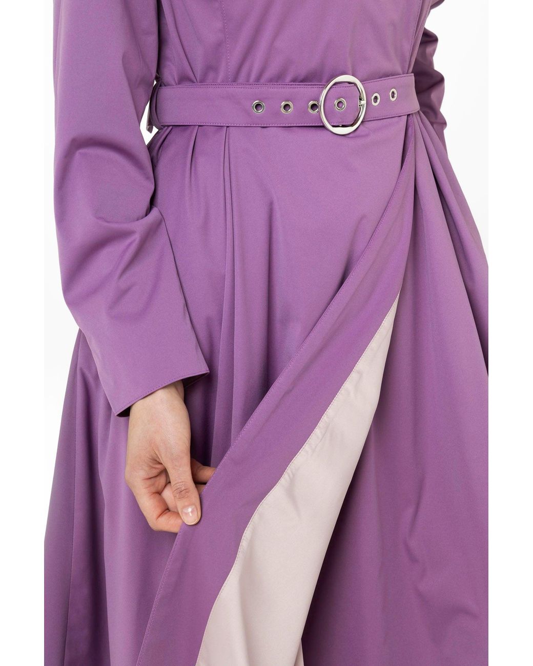RainSisters Purple Double Breasted Trench Coat For Spring