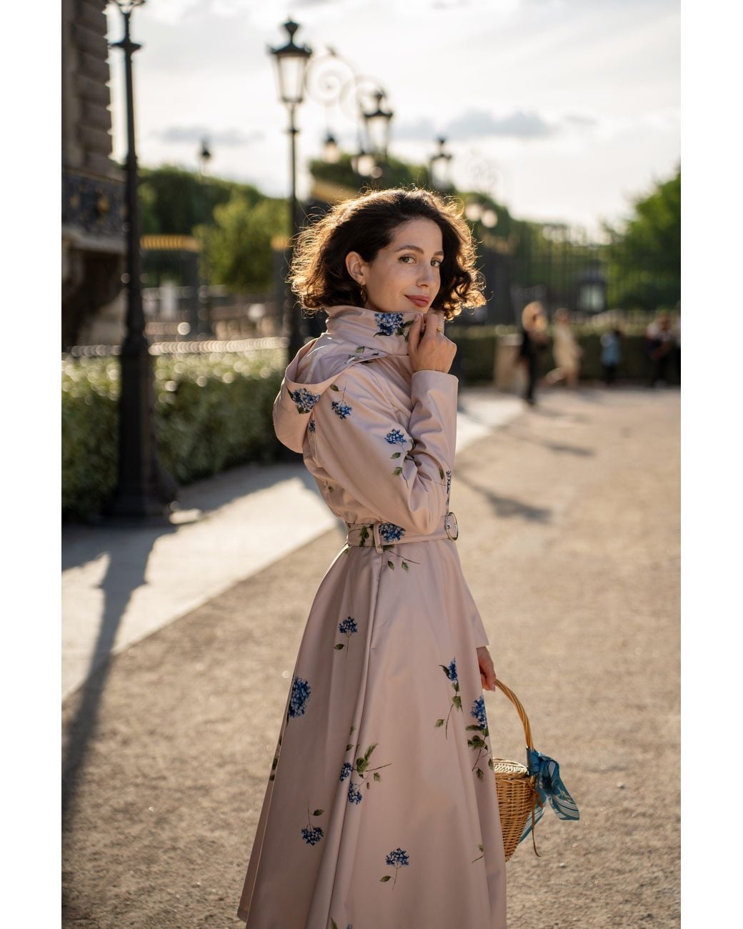 RainSisters Pink Fit And Flare Coat With A-Line Skirt