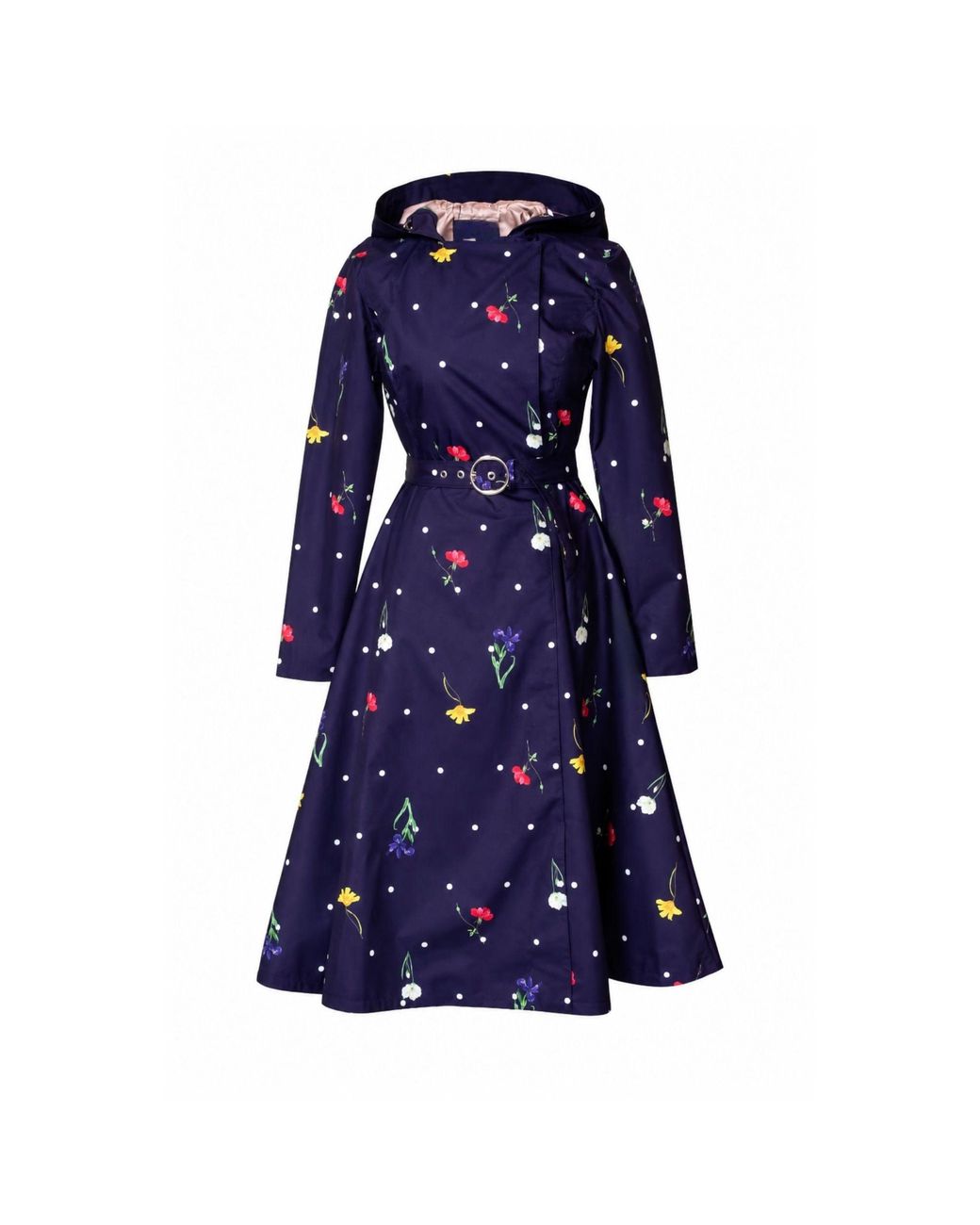RainSisters Blue Double Breasted Trench Coat For Spring
