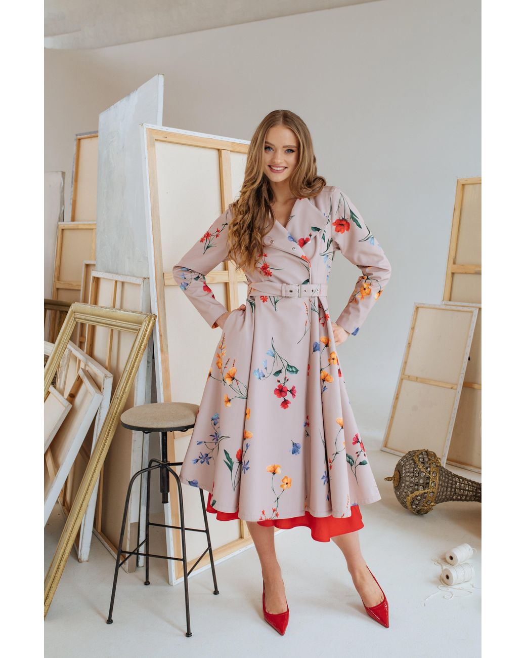 RainSisters Red Fit And Flare Dress