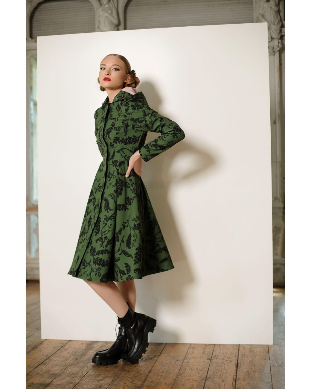 RainSisters Green 'Forest Flower' Coat