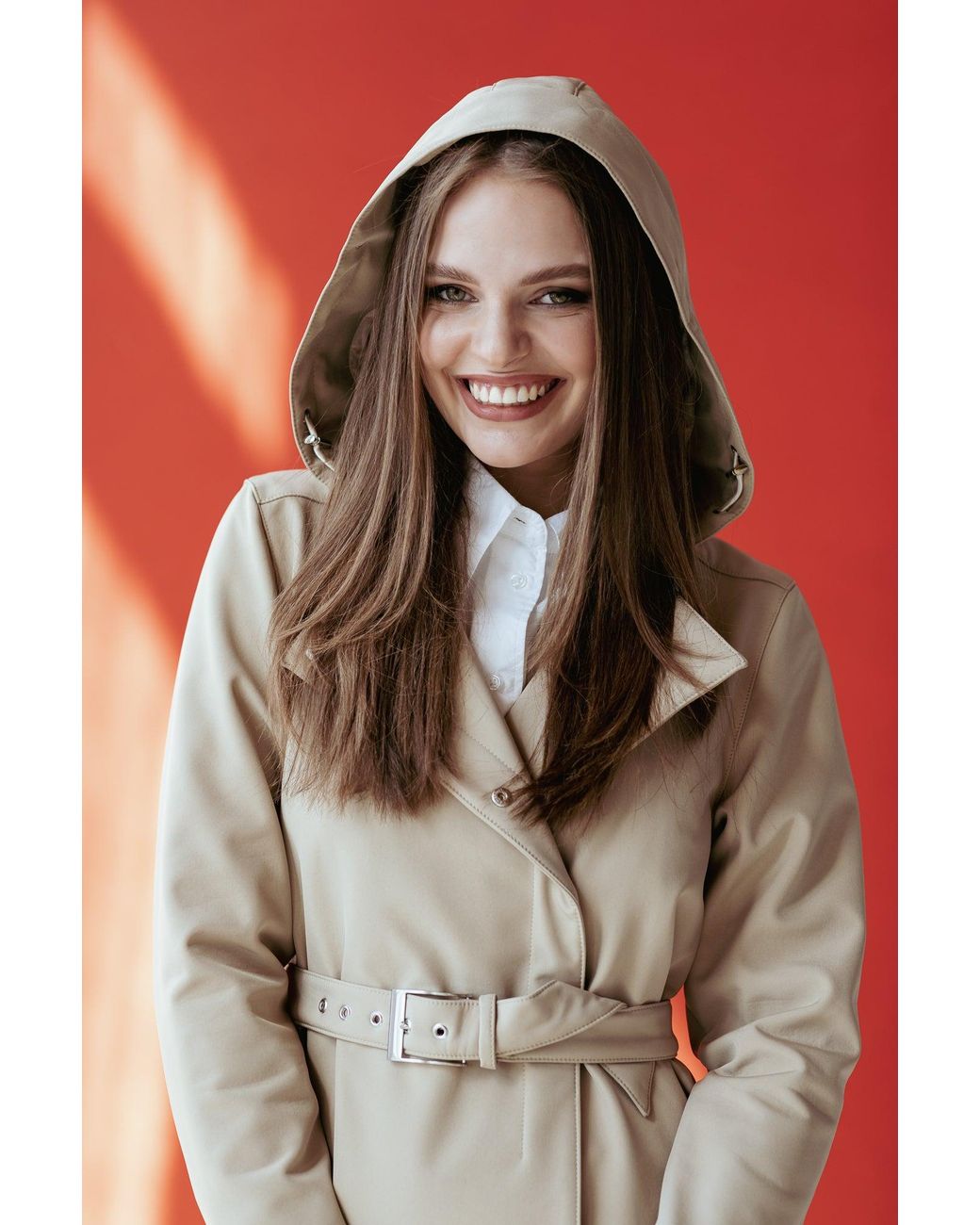 RainSisters Red 'Classic Trench' Coat