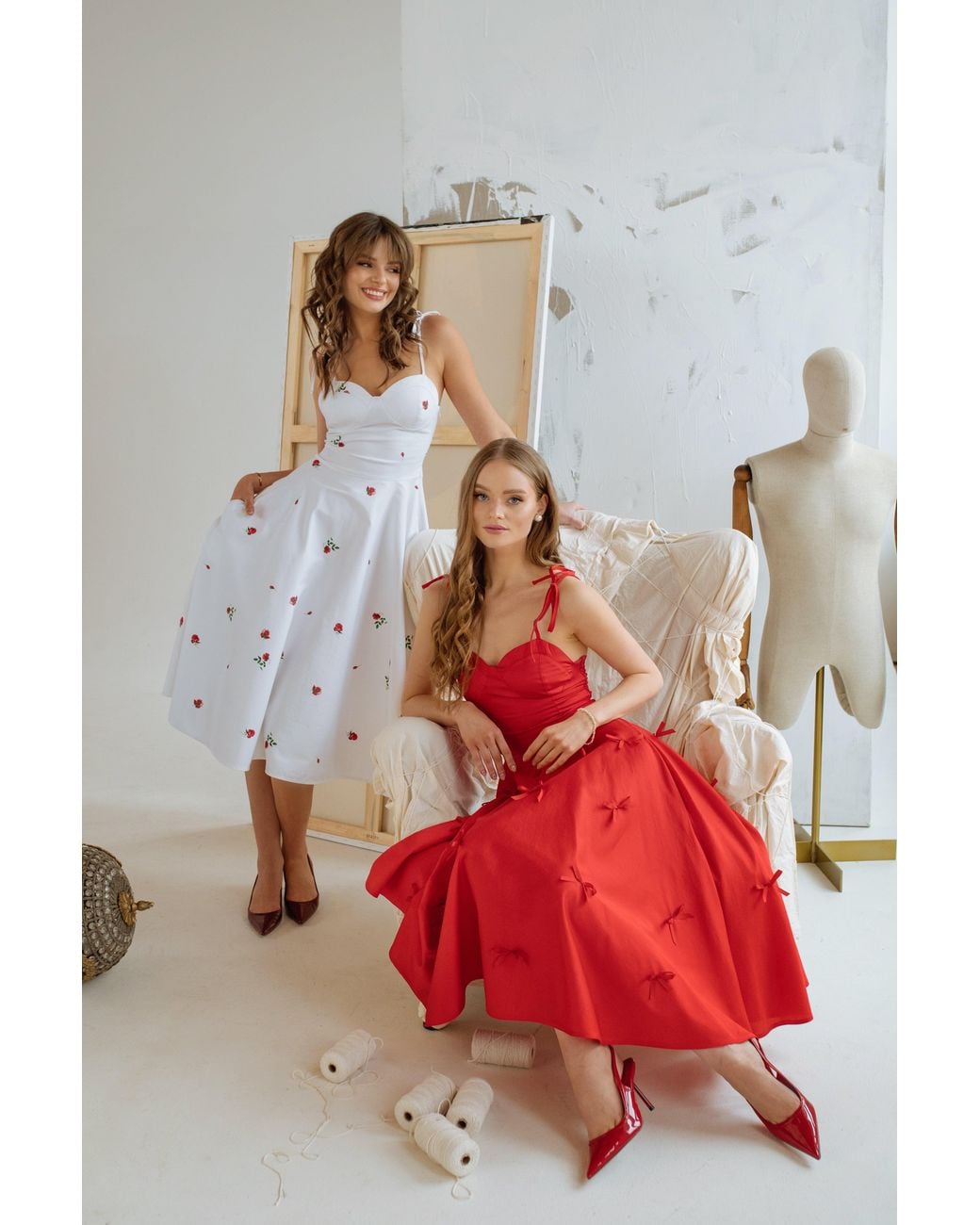 RainSisters Red Fit And Flare Dress