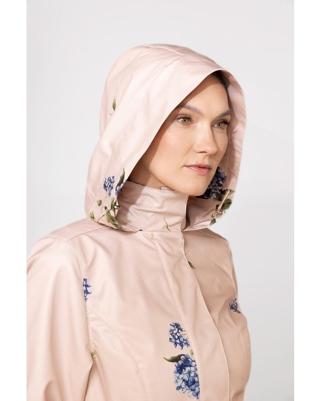 RainSisters Pink Fit And Flare Coat With A-Line Skirt