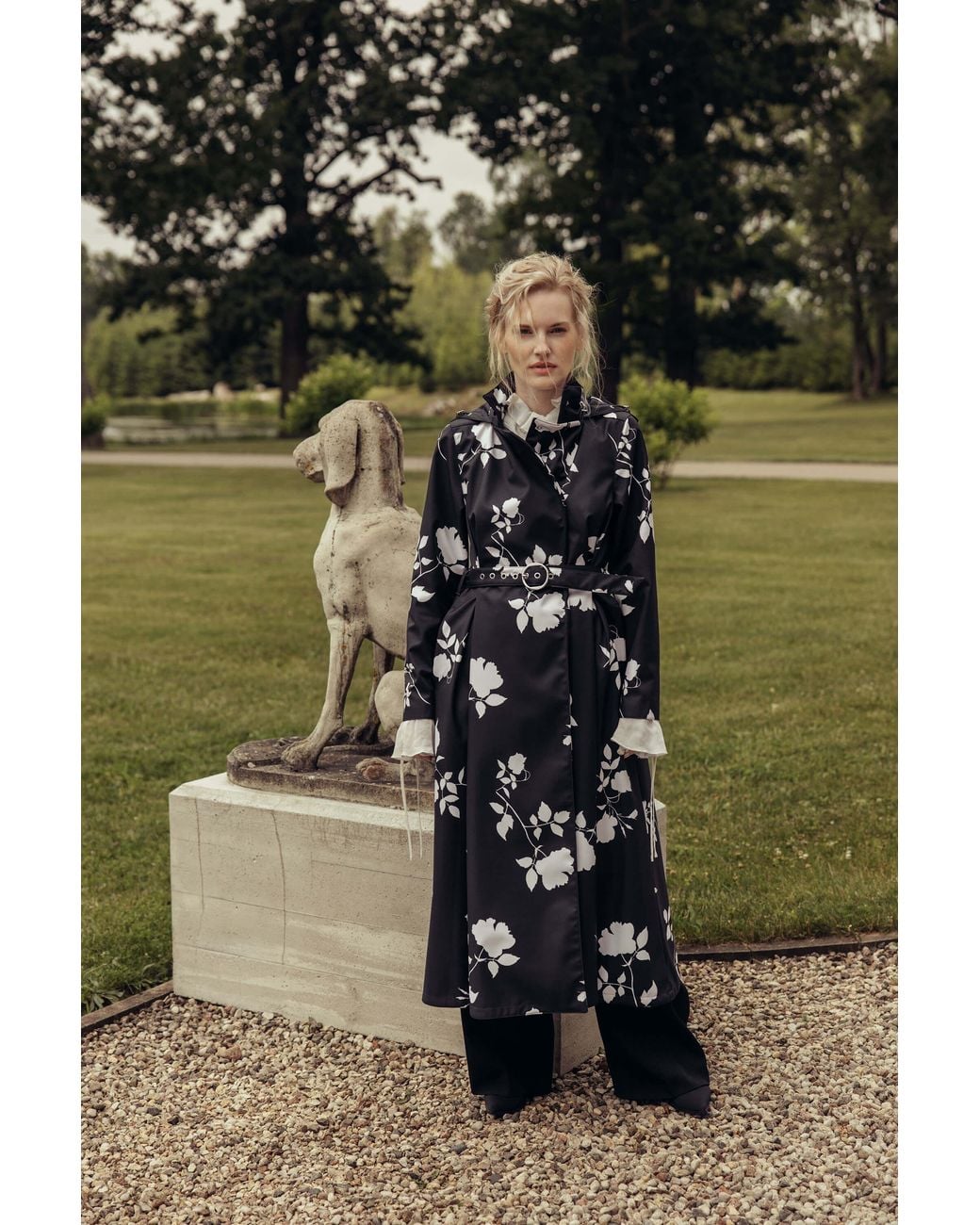 RainSisters Multicolor Double Breasted Floral Coat