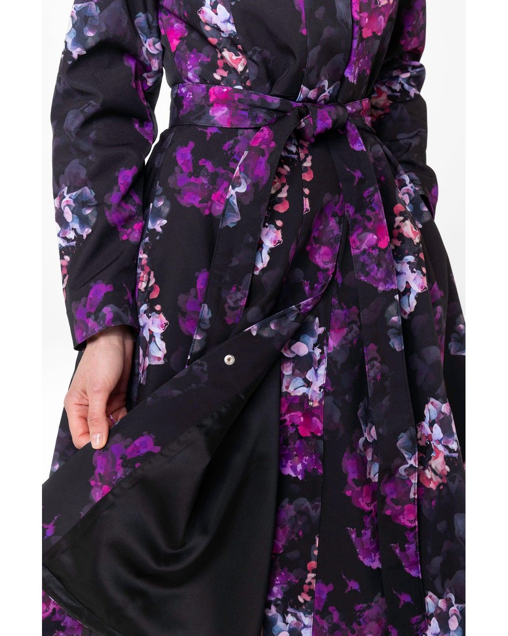 RainSisters Blue Fit And Flare Coat With A-Line Skirt