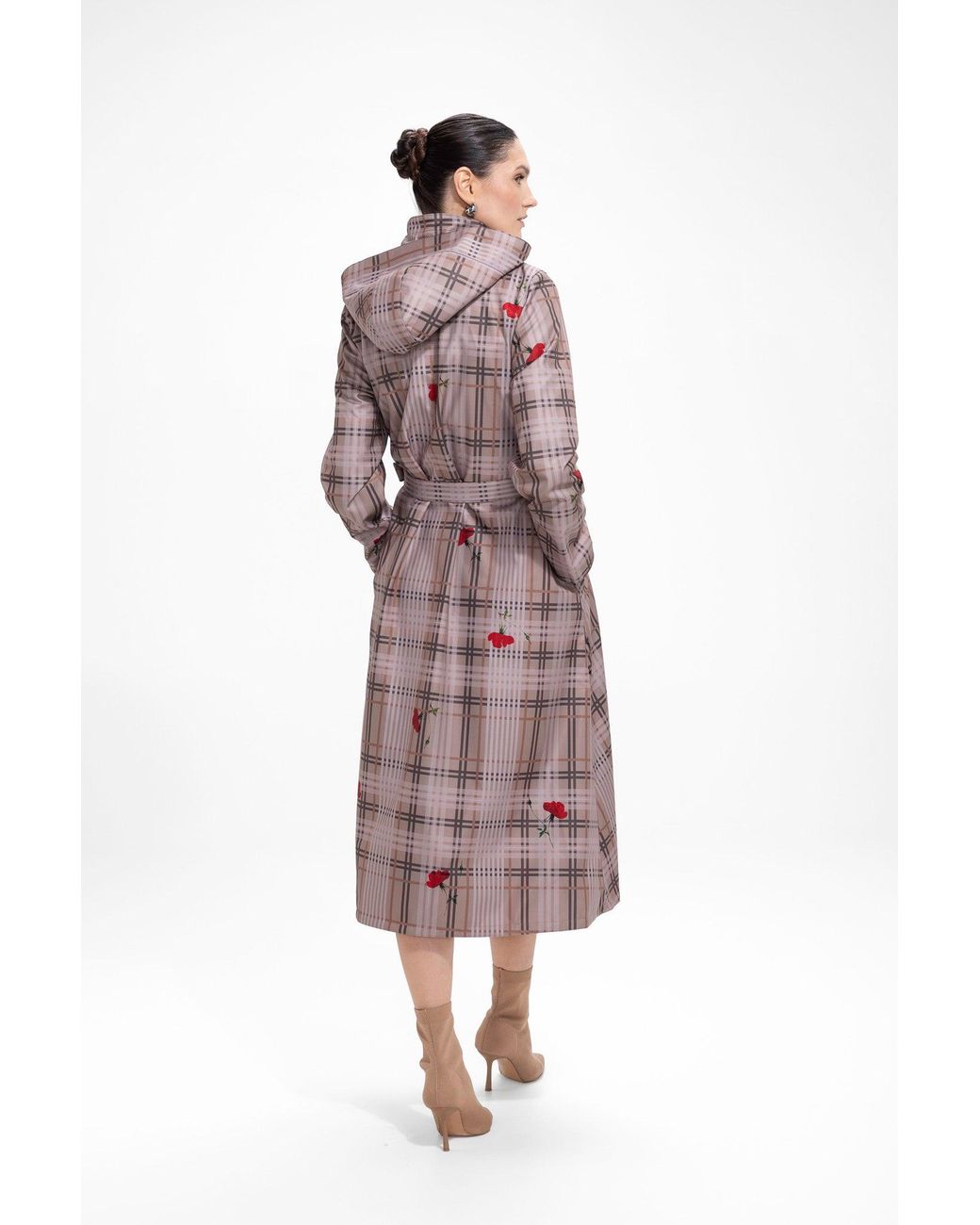 RainSisters Pink Double Breasted Coat With Front Pleats